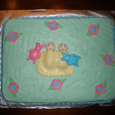Twin Boy And Girl Shower Cake