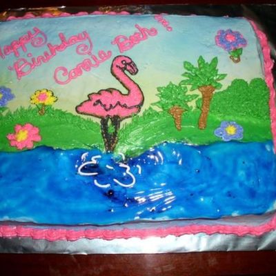 Flamingo Birthday Cake