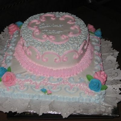 Pink & Blue Cake