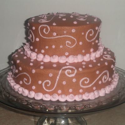 Pink And Brown Birthday Cake