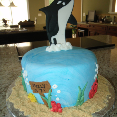 Whale/ocean Birthday Cake