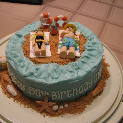 50Th Birthday Beach Cake