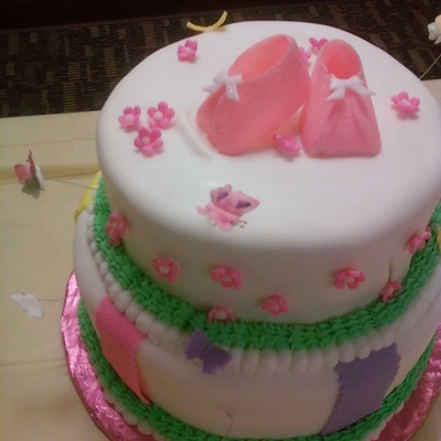 Baby Shower Cake With Fondant Icing