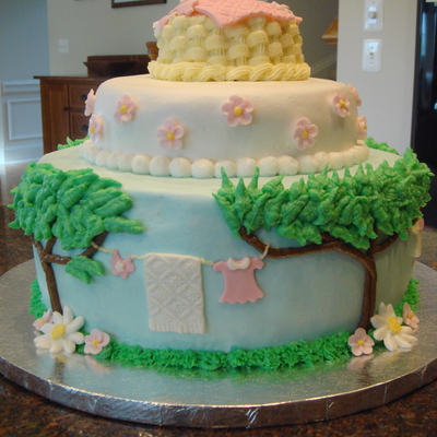 Clothesline Baby Shower Cake