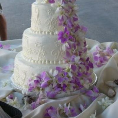 Tropcial Wedding Cake