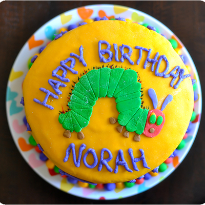 Very Hungry Caterpillar/rainbow Cake