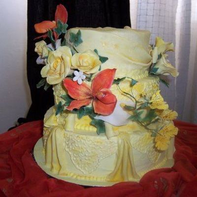 Mixed Flowers And Drapes