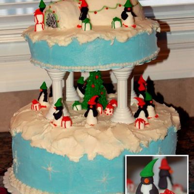 Penguin Christmas Cake
