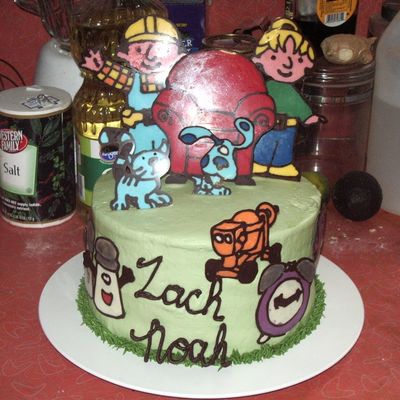 Bob And Blue Twins 2Nd Birthday Cake