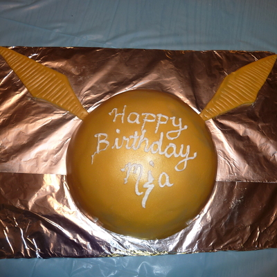 Golden Snitch Birthday Cake