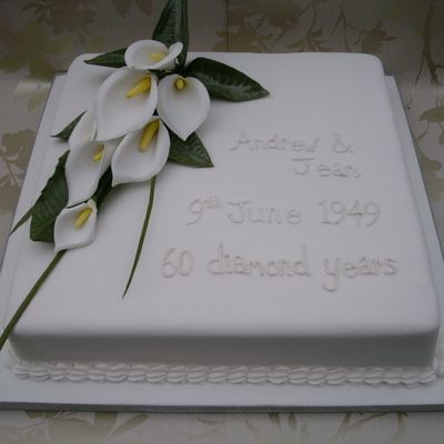 Diamond Anniversary Cake With Callas