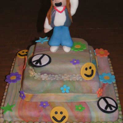 Tye-Dye Hippie Cake
