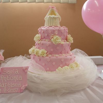 Pink Christening Cake