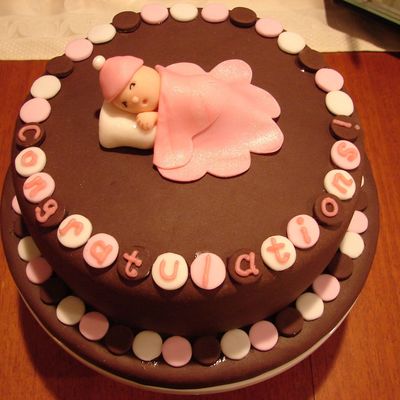 Sleeping Baby Girl Shower Cake