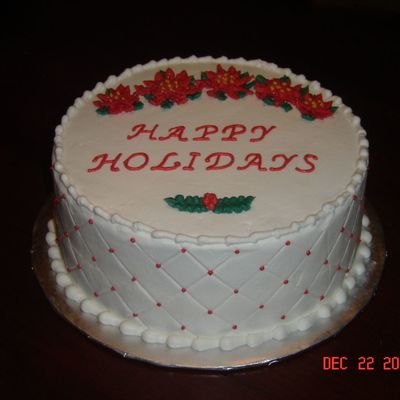 Pointsettia Holiday Cake