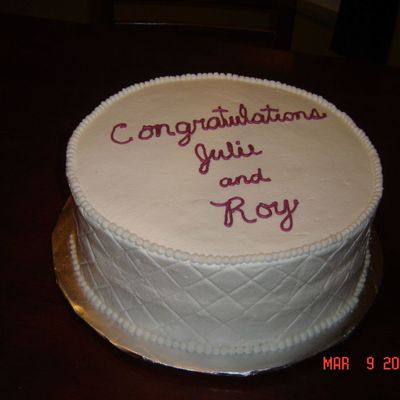 White Engagement Cake