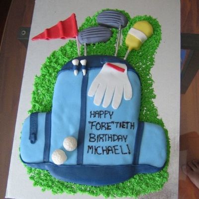 Golf Bag "fore" Tieth Birthday Cake