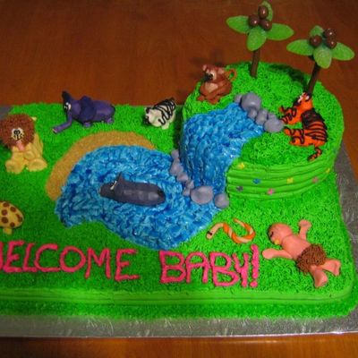 Jungle Themed Baby Shower Cake