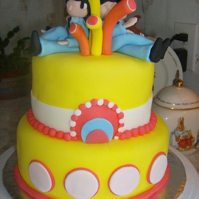 Beatles Yellow Submarine Cake