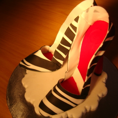Zebra Skin High Heel Shoes