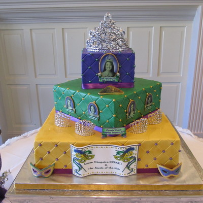 Mardi Gras Cake For The Krewe Of Cleopatra's Royal Wine Social