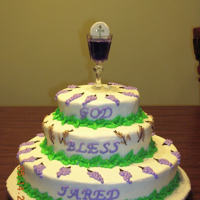 Chalice Topped First Communion Cake