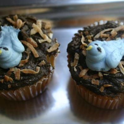 Blue Bird Nest Cupcakes