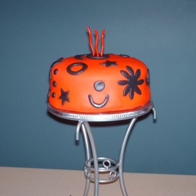 Contemporary Red Birthday Cake