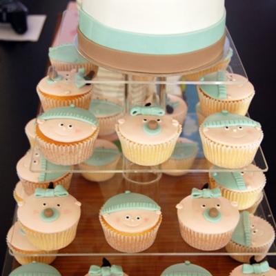 Green Brown Baby Shower Cake