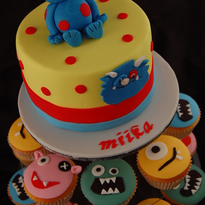 Monster Cake And Cupcakes