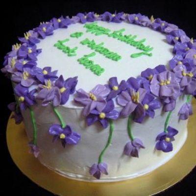 Purple Flower Birthday Cake