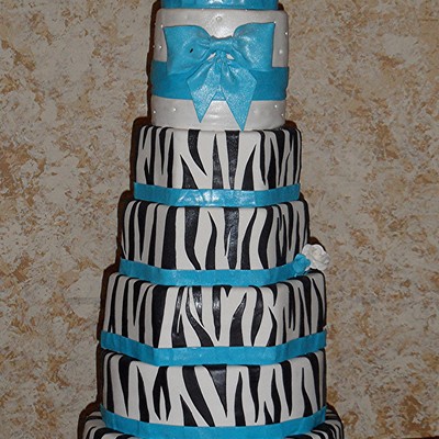 Zebra Striped Wedding Cake