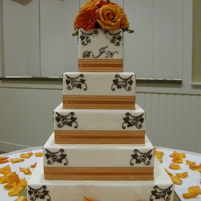 Brown And Peach Cake