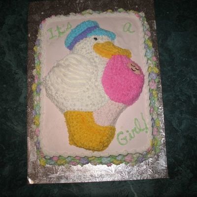 Stork Baby Shower Cake