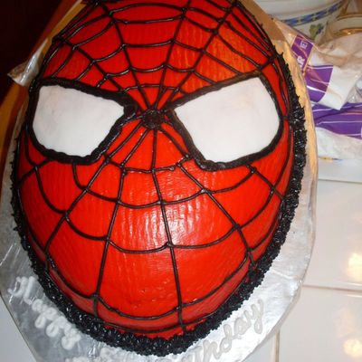 Spiderman Head Made From Football Pan