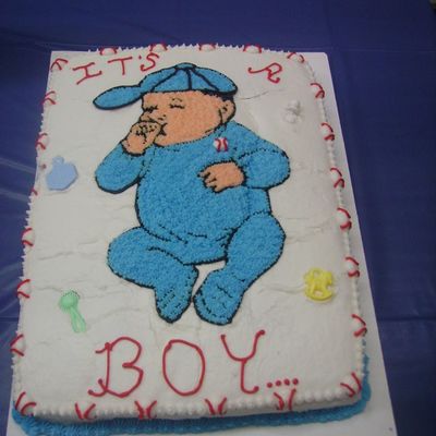 Baby Shower Baseball Scene