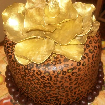 Gold Animal Print Cake