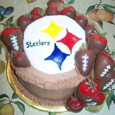 Steelers Cake With Footballs