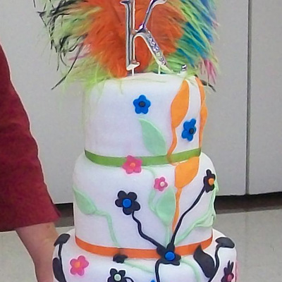 Cool Flowers 16Th Birthday Cake