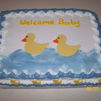 Yellow And Blue Ducky Cake
