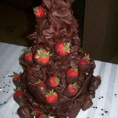 Chocolate/strawberry Tower Groom's Cake