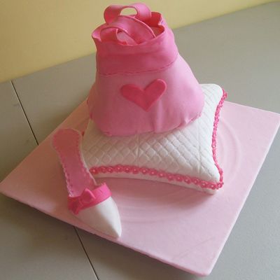 Pink Purse/shoe/pillow Cake
