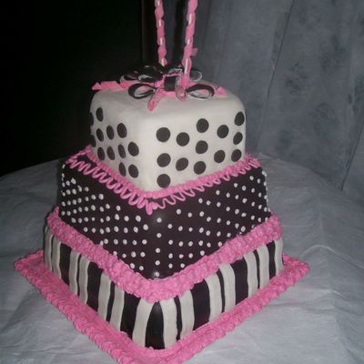 Black And Pink Birthday Cake