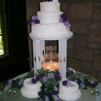 Wedding Cake With Purple Accents