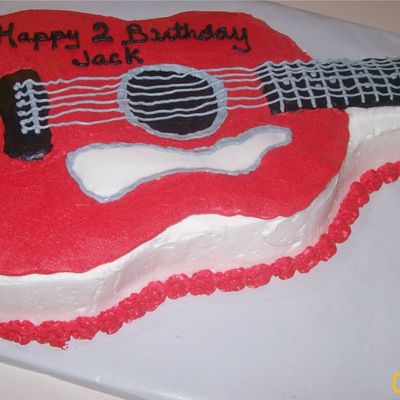 Red Guitar Cake
