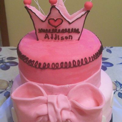 Pink Princess Crown Cake