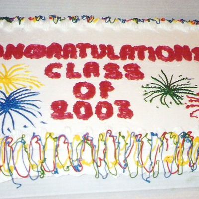 Fireworks Graduation Cake