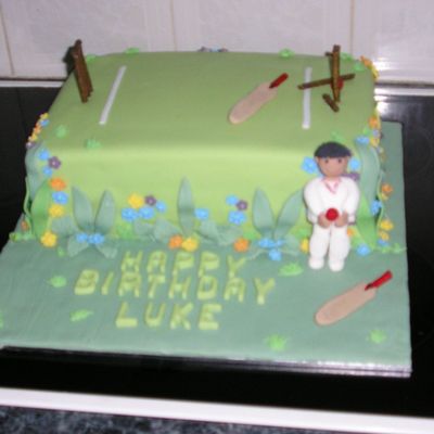 Birthday Cake For A Young Cricket Fanatic