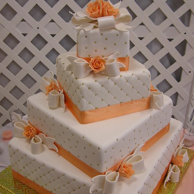 Wedding Peach Color Cake.