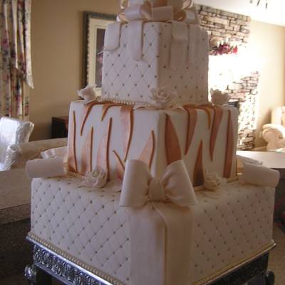Wedding White And Gold Cake.